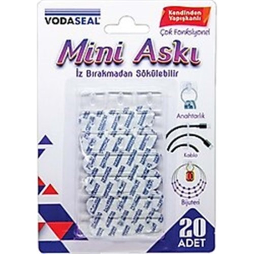 VODASEAL IZ BIRAKMADAN SÖKÜLEBILIR MINI ASKI - 20 LI SET - SEFFAF